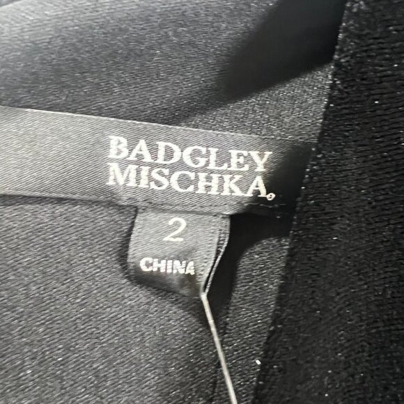 NWT Badgley Mischka Black Velvet and Lace Cocktail Dress $495 - Picture 9 of 15